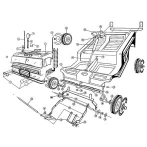 Replacement Parts Diagram and Parts List for P1677  Power Wheels Ride-On Cars